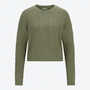 Damen-Zopfstrickpullover mit Viskose