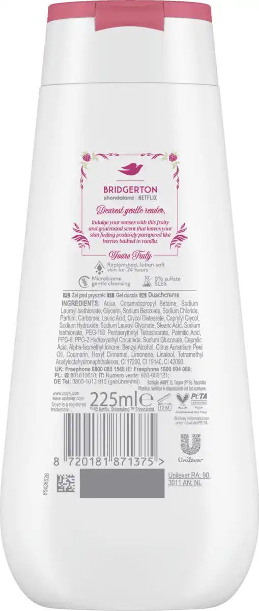 Bild 2 von Dove Duschcreme Bridgerton Raspberry Rendezvous LE, 225 ml