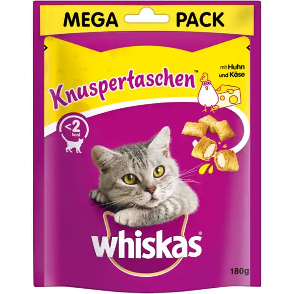 Bild 2 von Whiskas KNUSPERTASCHEN™ Beutel mit Huhn und Käse 180g - 4er Set