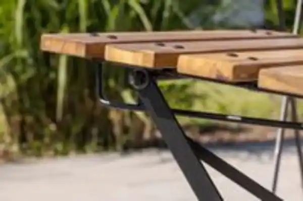 Bild 3 von CHILLROI 3tlg. Bistro Outdoor-Klappstuhl-Set, 2-Sitzer ohne Armlehne aus Akazienholz