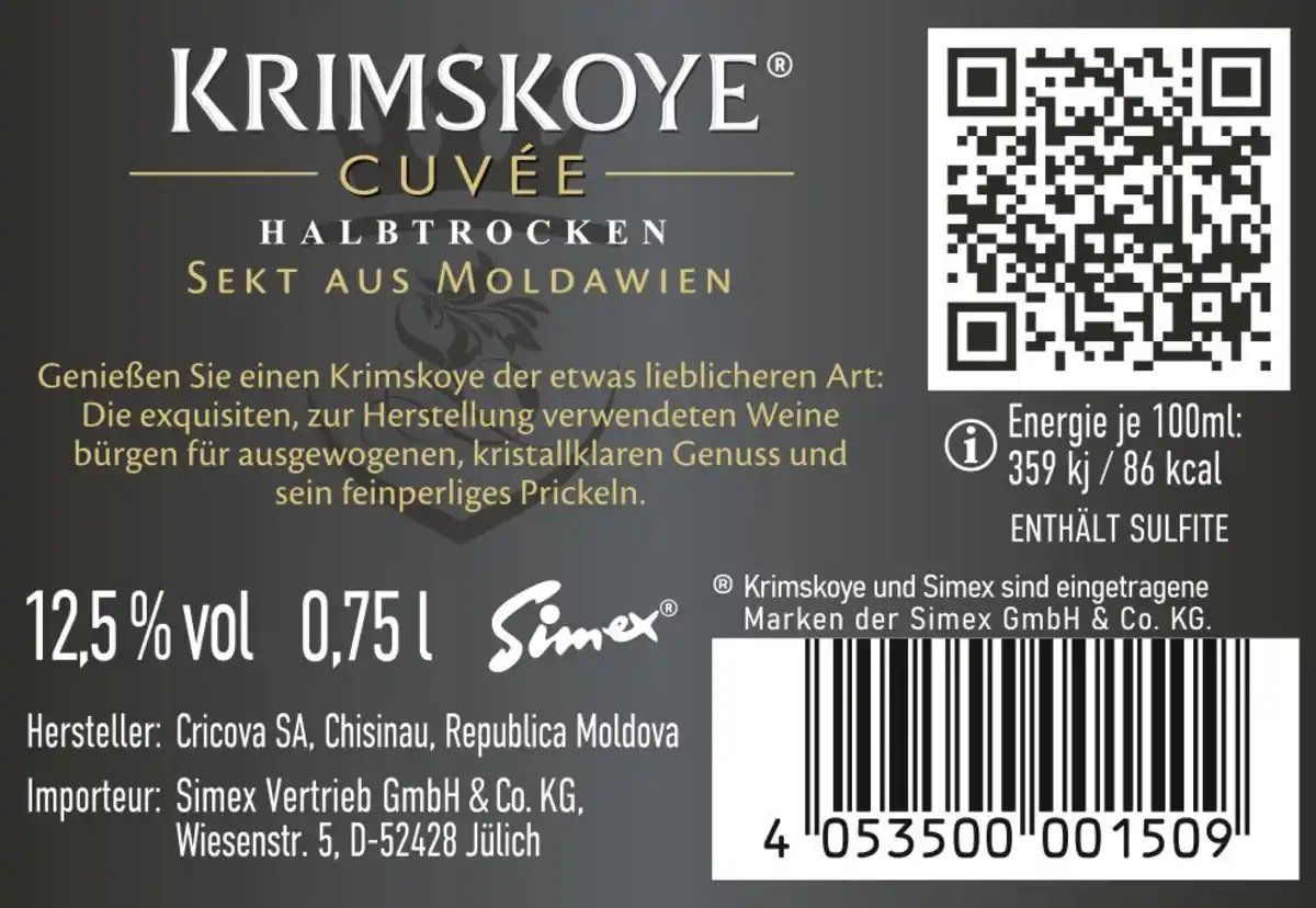 Bild 3 von Krimskoye Sekt aus Moldawien weiß halbtrocken