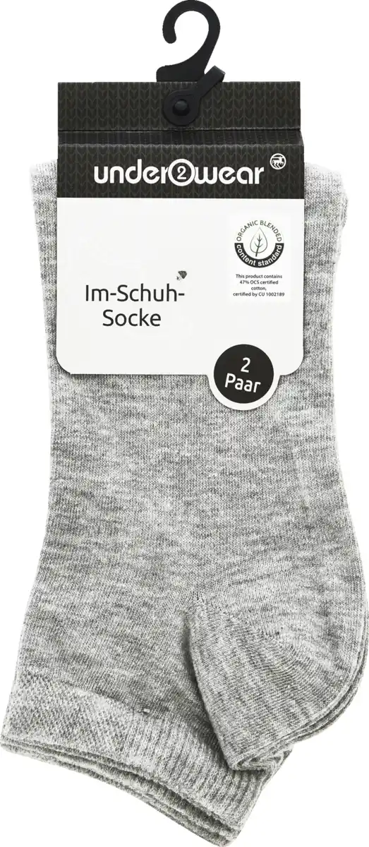 Bild 1 von under2wear 2er Im Schuh Socke unisex OCS grau Melange 43/46