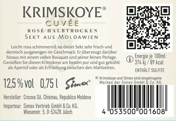 Bild 3 von Krimskoye Sekt aus Moldawien Rosé halbtrocken