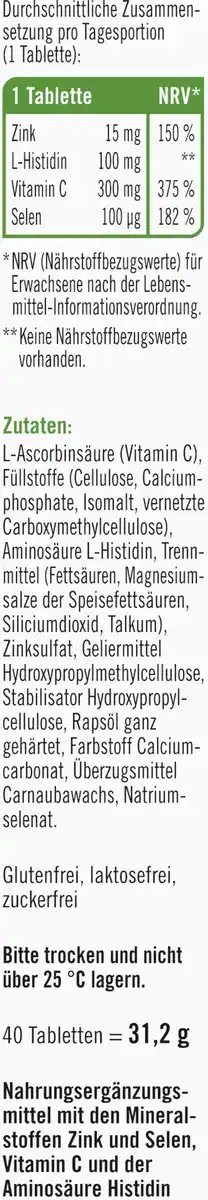 Bild 2 von taxofit Zink+Histidin+Selen Depot Tabletten, 31,5 g