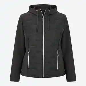 Damen-Jacke mit Kapuze und Reißverschlusstaschen, große Größen