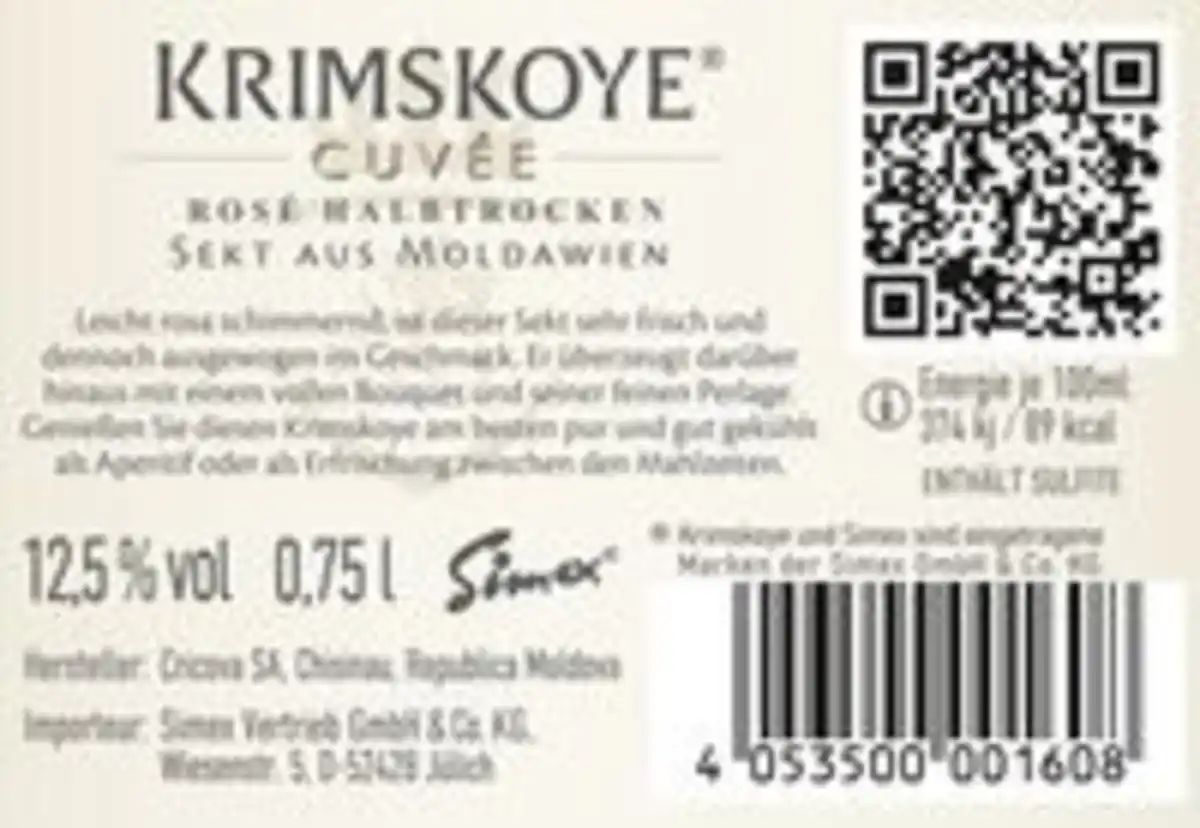 Bild 2 von Krimskoye Sekt aus Moldawien Rosé halbtrocken