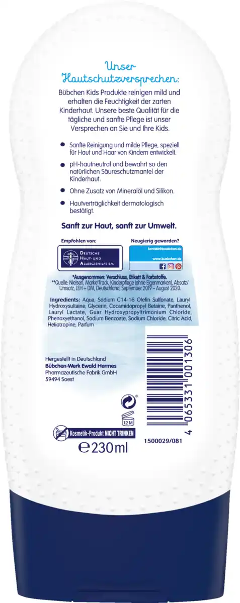 Bild 2 von Bübchen Shampoo & Duschgel Sensitiv 2in1 Sanfte Lieblinge, 230 ml