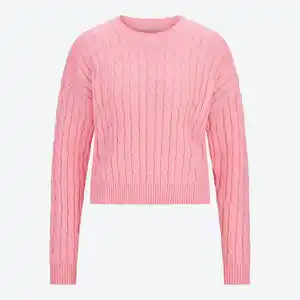 Damen-Zopfstrickpullover mit Viskose