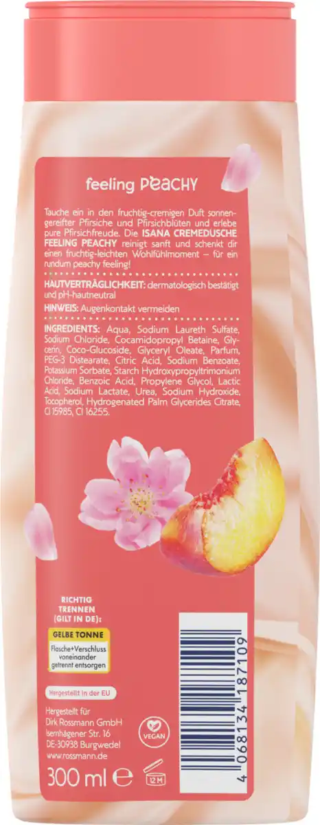 Bild 2 von ISANA Cremedusche Feeling Peachy, 300 ml