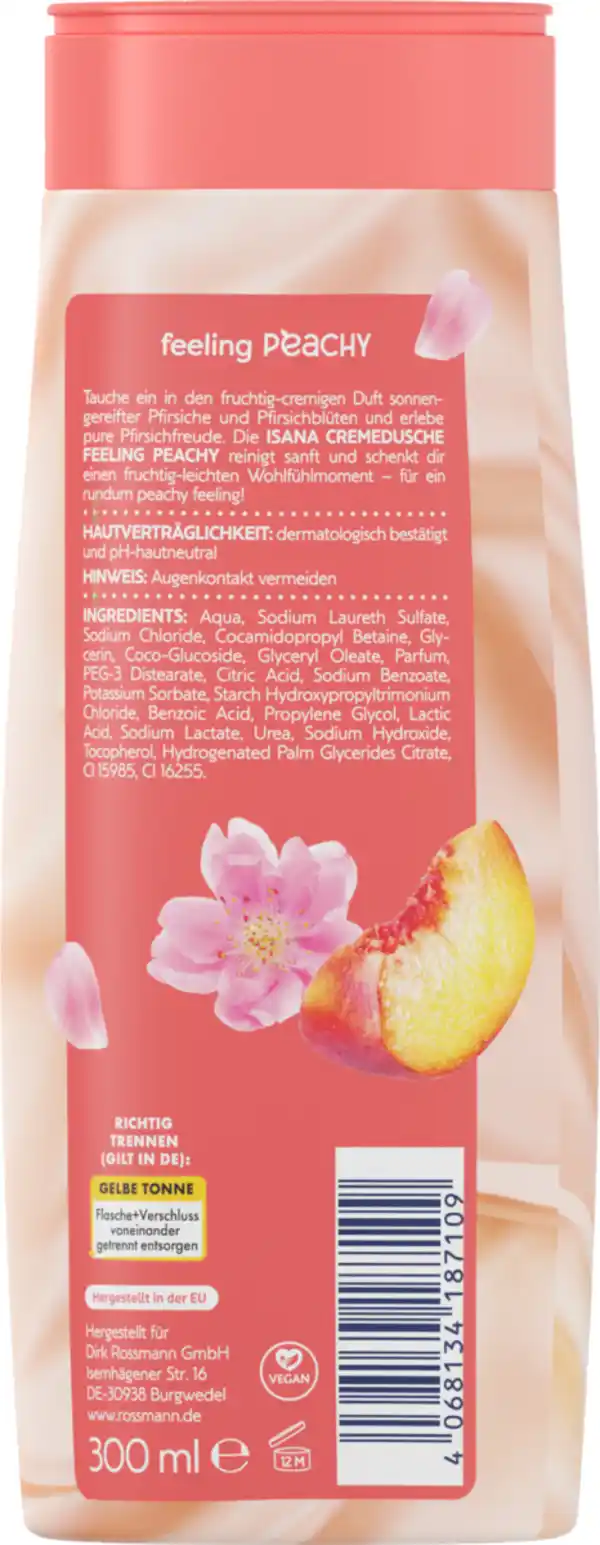 Bild 2 von ISANA Cremedusche Feeling Peachy, 300 ml