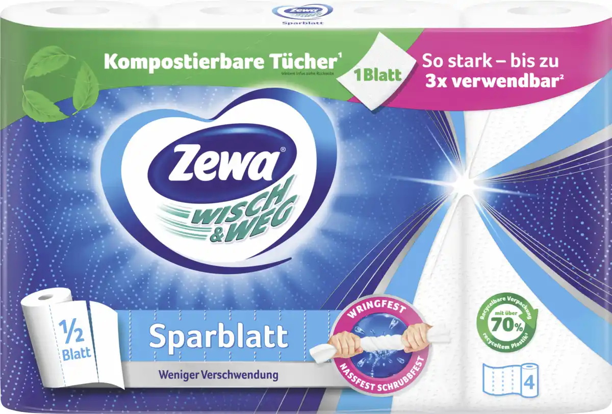 Bild 1 von Zewa ZEWA WISCHWEG SPARBLATT 4x74 BLATT