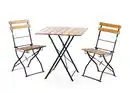 Bild 1 von CHILLROI 3tlg. Bistro Outdoor-Klappstuhl-Set, 2-Sitzer ohne Armlehne aus Akazienholz