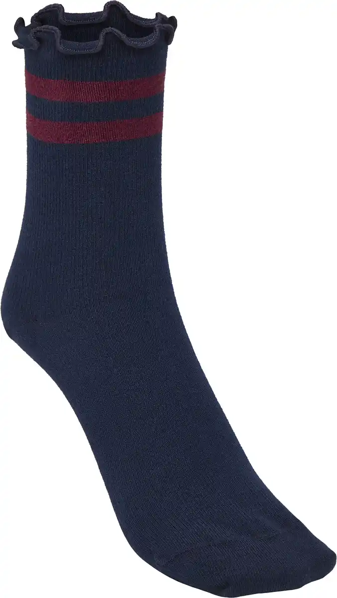 Bild 2 von IDEENWELT Damen-Ripp-Socken dunkelblau/bordeaux Gr. 39/42
