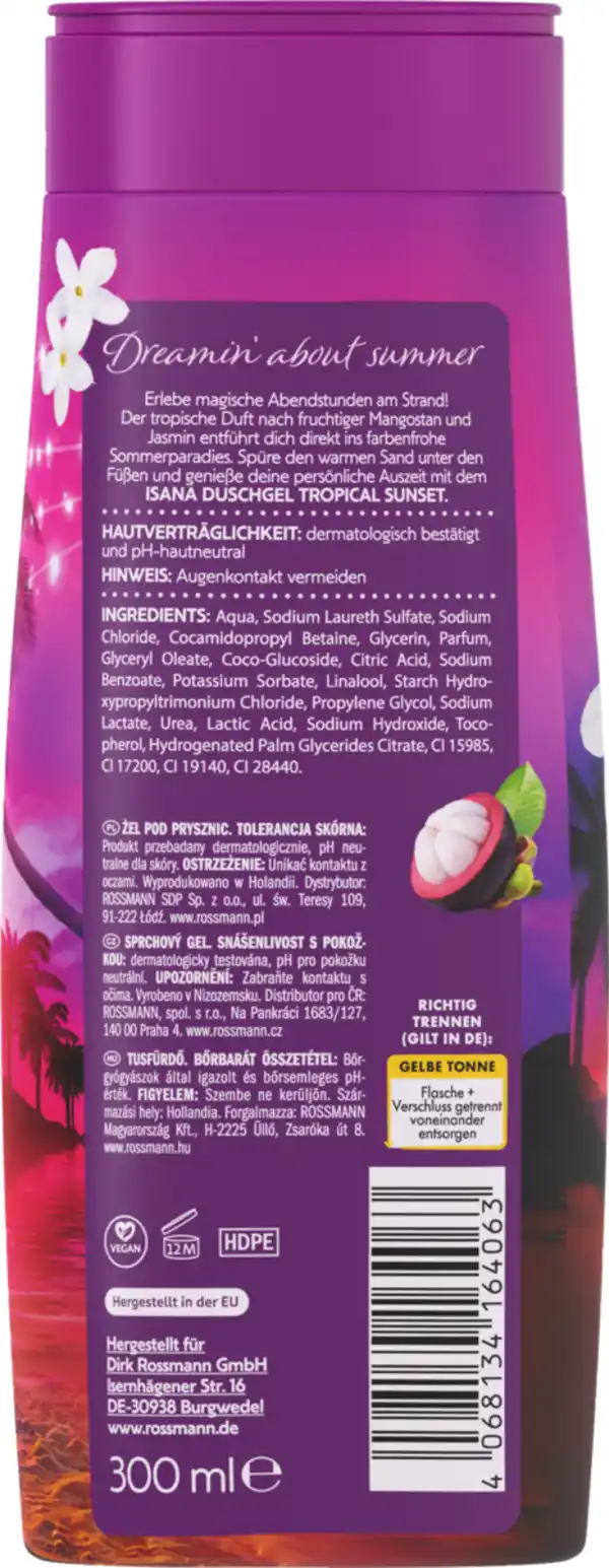 Bild 2 von ISANA Duschgel Tropical Sunset, 300 ml