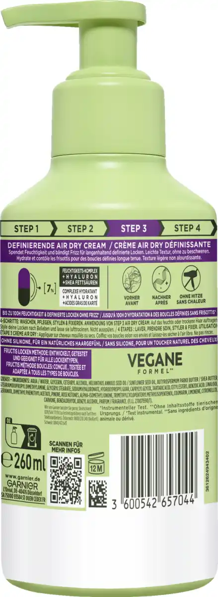 Bild 2 von Garnier Fructis Locken Methode Air Dry Cream, 260 ml