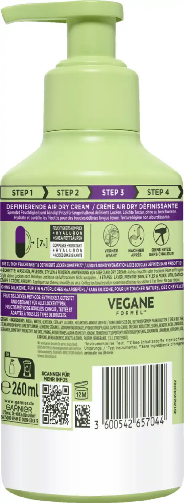 Bild 2 von Garnier Fructis Locken Methode Air Dry Cream, 260 ml