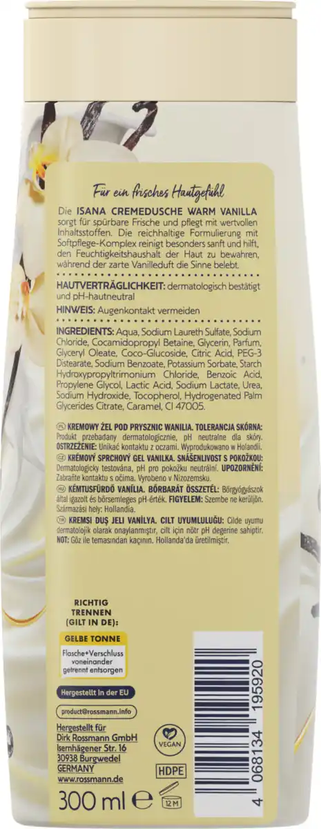 Bild 2 von ISANA Cremedusche Warm Vanilla, 300 ml