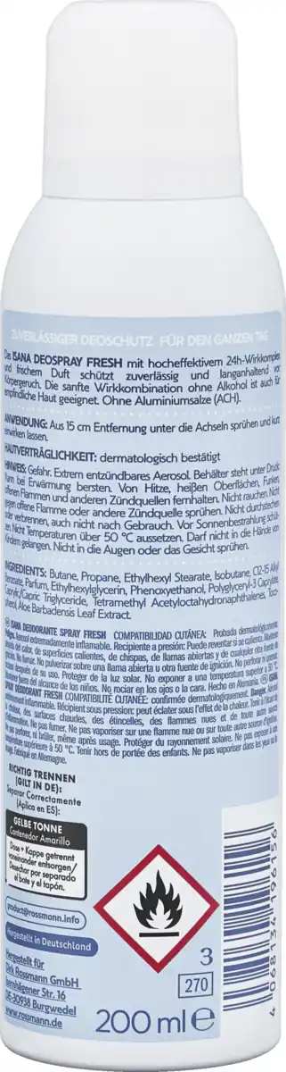 Bild 2 von ISANA Deospray Fresh, 200 ml