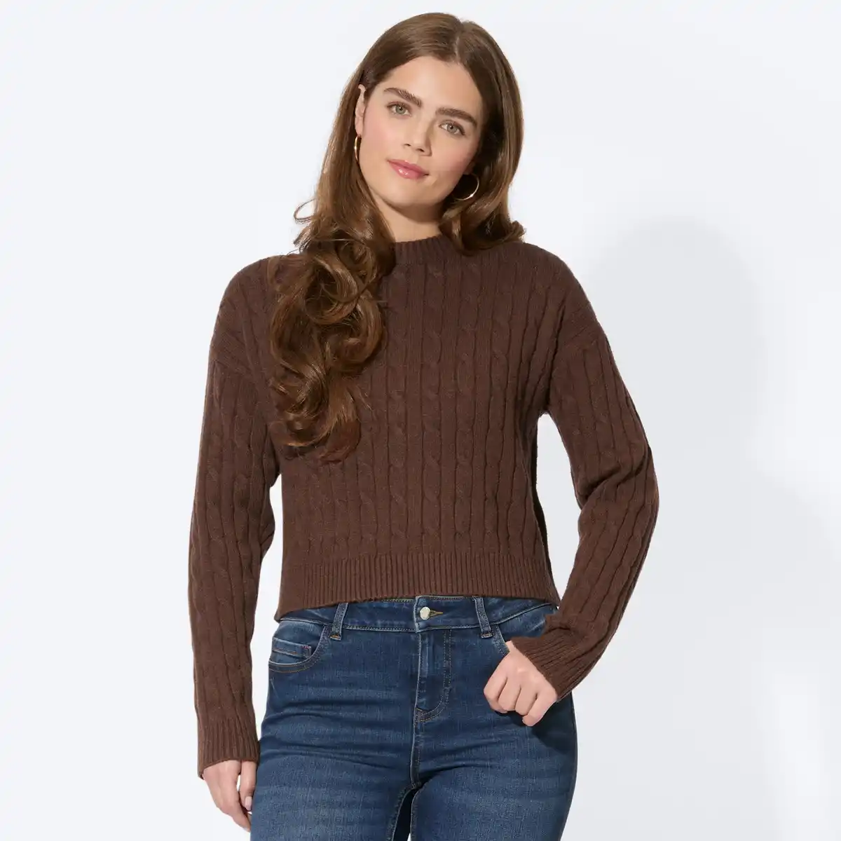 Bild 1 von Damen-Zopfstrickpullover mit Viskose