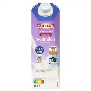 MILSANI Laktosefreie H-Milch 3,5 % 1 l