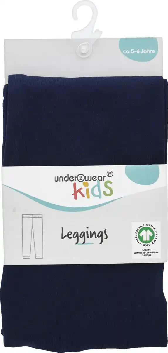 Bild 1 von under2wear kids Leggings uni navy 110/116 GOTS mw
