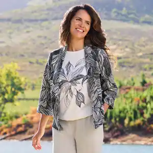 Damen-Blazer in Leinen-Optik