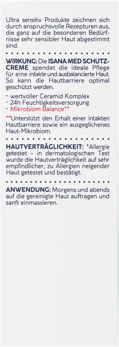 Bild 3 von ISANA MED Ultra Sensitiv Barriereschutz-Creme, 50 ml