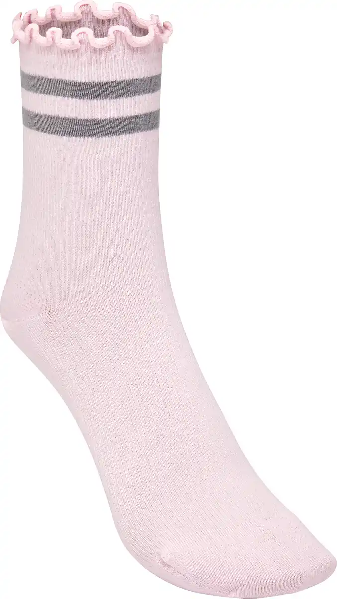 Bild 3 von IDEENWELT Damen-Ripp-Socken grau/rosa Gr. 39/42