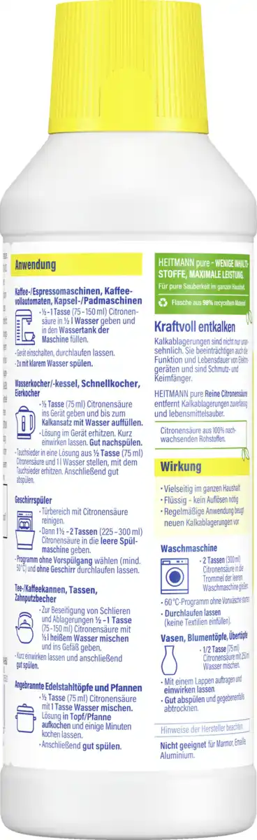 Bild 3 von Heitmann pure Reine Citronensäure, 500 ml