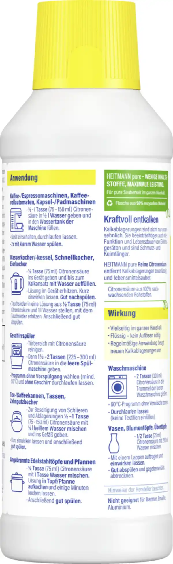 Bild 3 von Heitmann pure Reine Citronensäure, 500 ml