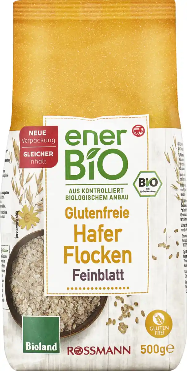 Bild 1 von enerBiO Glutenfreie Haferflocken Feinblatt Bioland, 500 g