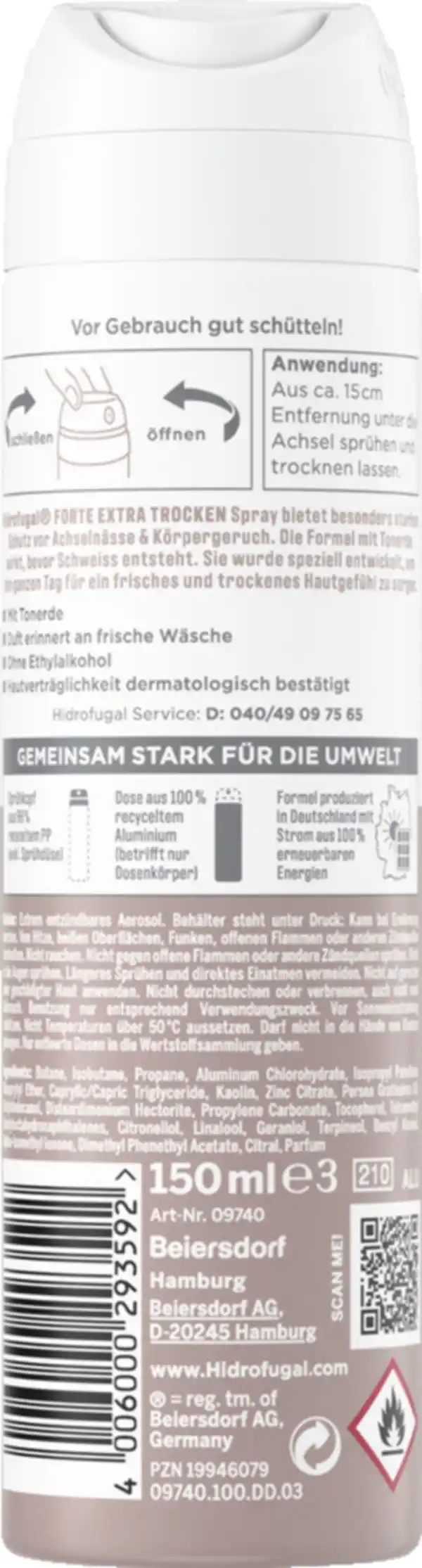 Bild 2 von Hidrofugal FORTE EXTRA TROCKEN Anti-Transpirant Spray, 150 ml