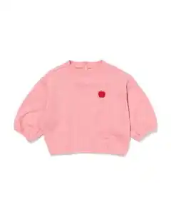 Babypullover aus Sweatstoff, Apfel rosa