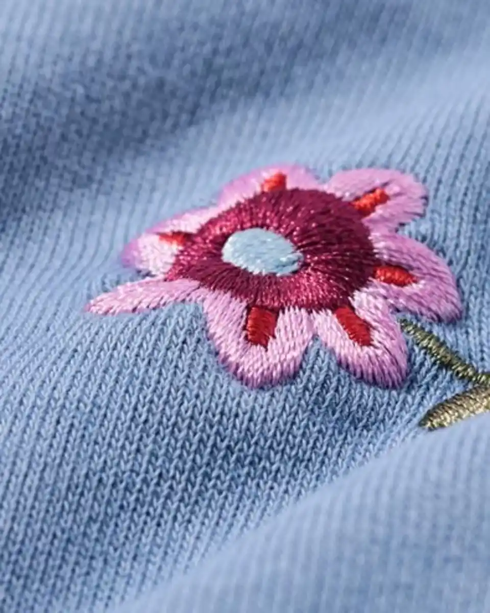 Bild 3 von Kinderpullover, Blumen blau