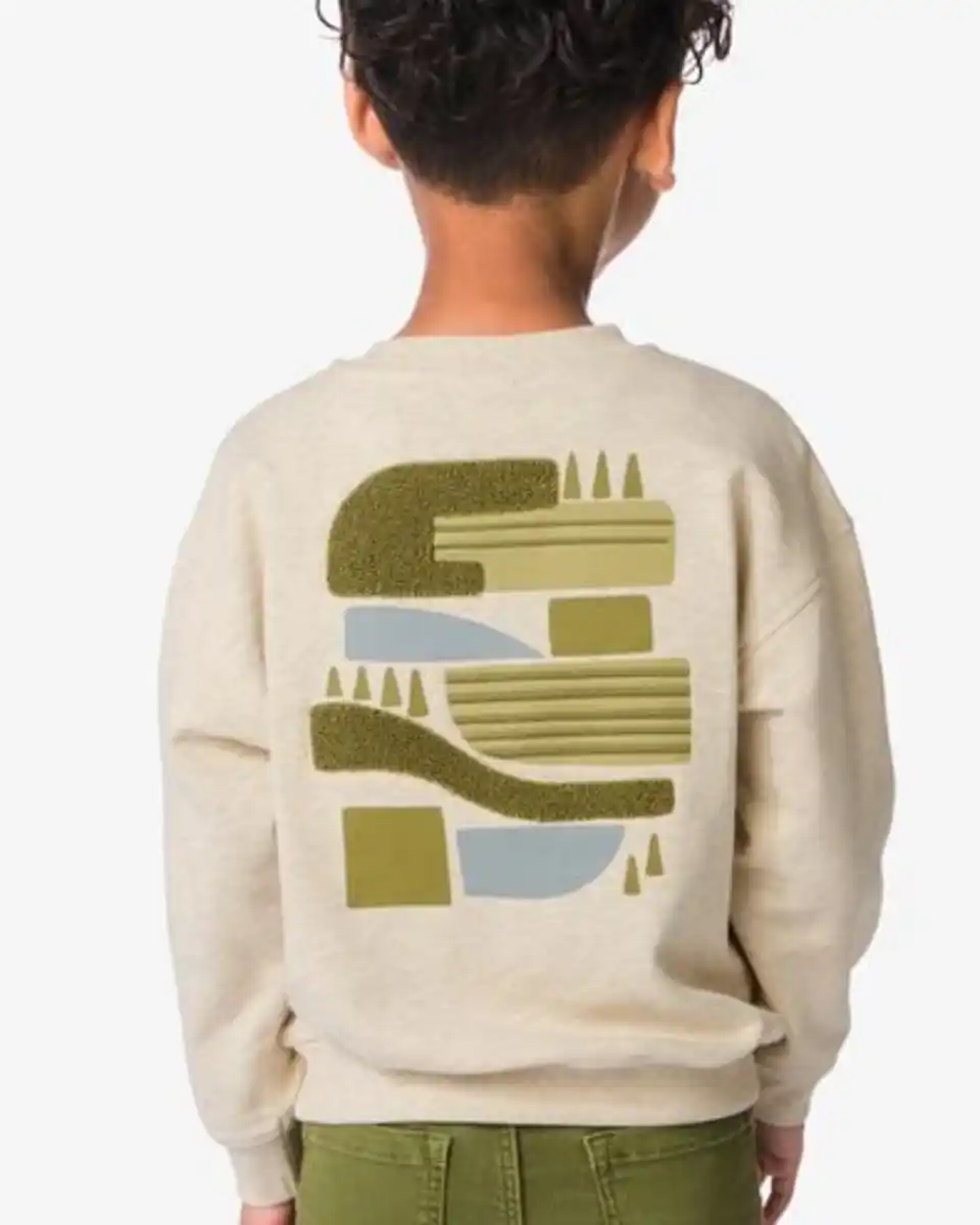 Bild 1 von Kinderpullover aus Sweatstoff, Grafikmuster sandfarben