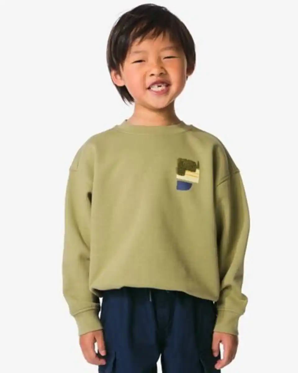 Bild 4 von Kinderpullover aus Sweatstoff, Grafikmuster grün