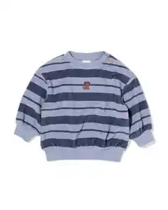 Babypullover aus Frottee, gestreift blau