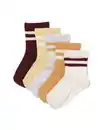 Bild 1 von Baby-Socken, gerippt, mit Sportstreifen – 5 Paar eierschalenfarben