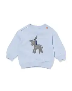 Babypullover aus Sweatstoff, Esel hellblau