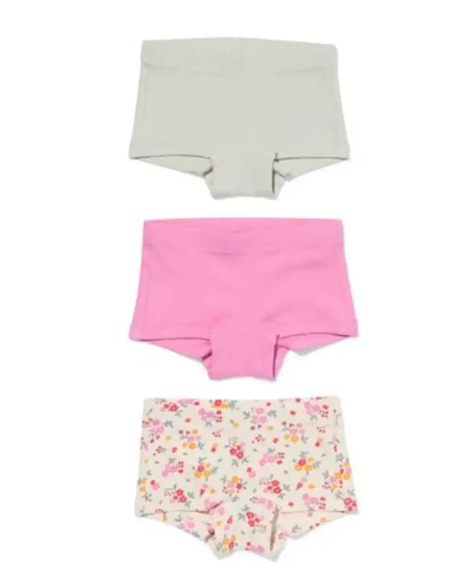 Bild 1 von Kinder-Boxershorts, gerippt, Baumwolle, geblümt – 3 Stück multifarbe