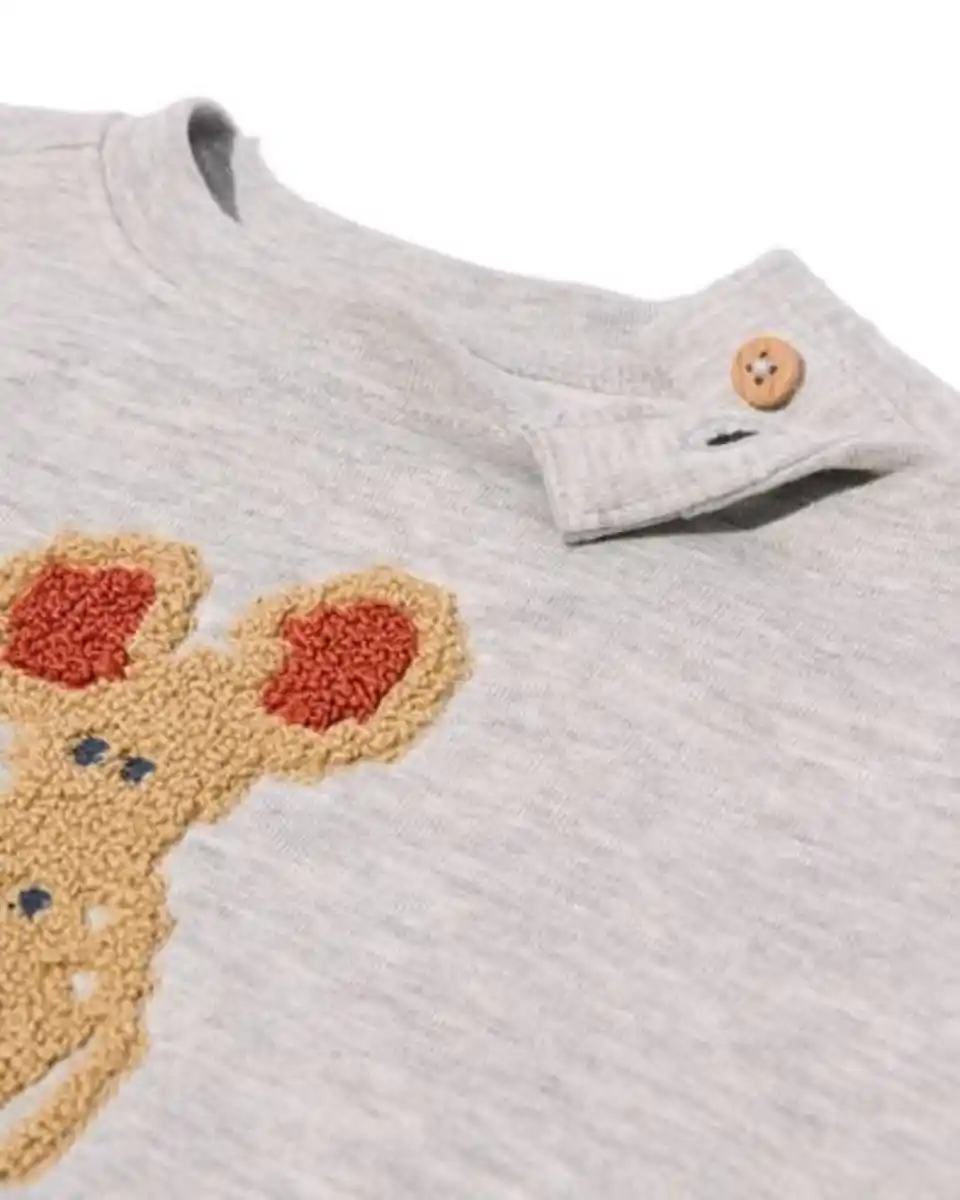 Bild 4 von Babypullover aus Sweatstoff, Maus graumeliert