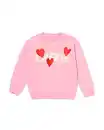 Bild 2 von Kinderpullover aus Sweatstoff, Herzen rosa