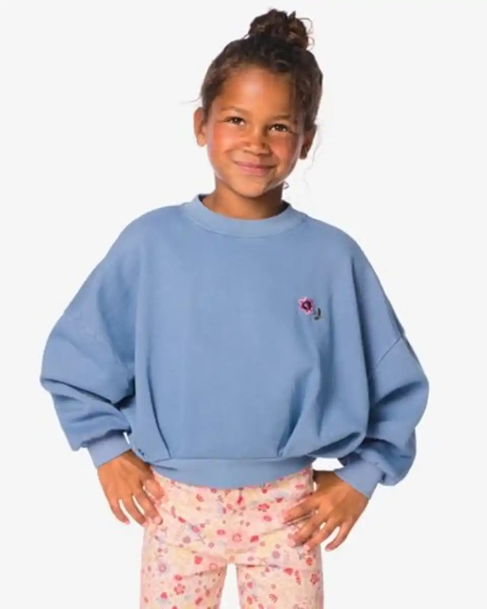 Bild 1 von Kinderpullover, Blumen blau