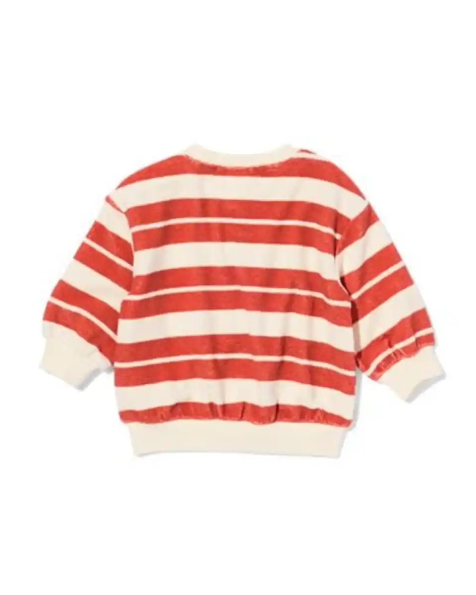 Bild 3 von Babypullover aus Frottee, gestreift rot