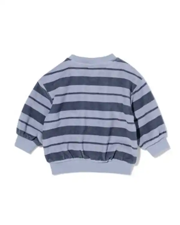 Bild 3 von Babypullover aus Frottee, gestreift blau