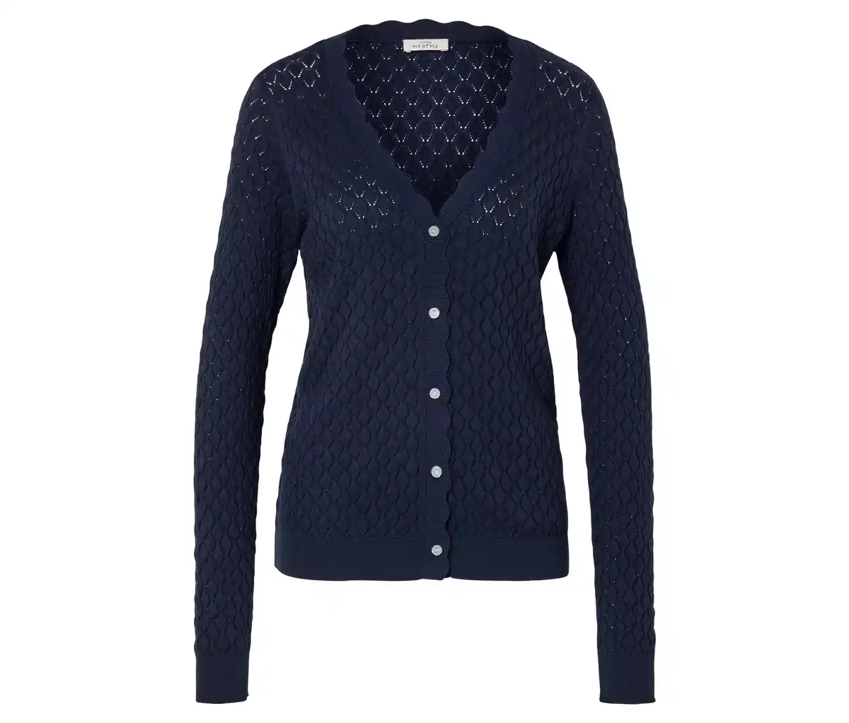 Bild 1 von Strickjacke mit Ajour-Muster, dunkelblau