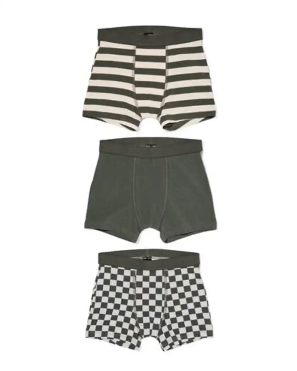 Bild 1 von Kinder-Boxershorts, gestreift – 3 Stück grau