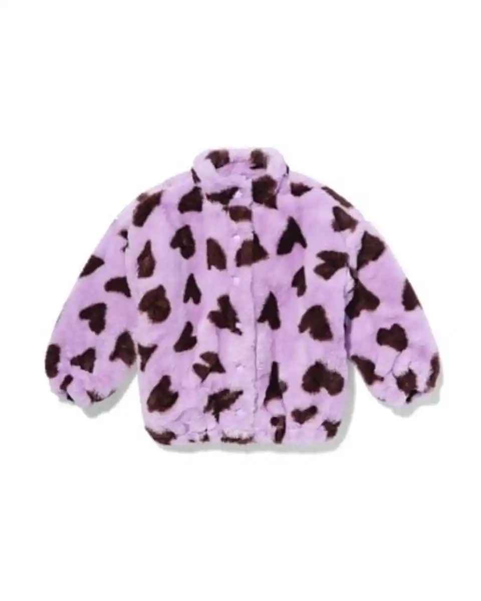 Bild 2 von Kinderjacke aus Kunstfell mit Herzchen lila