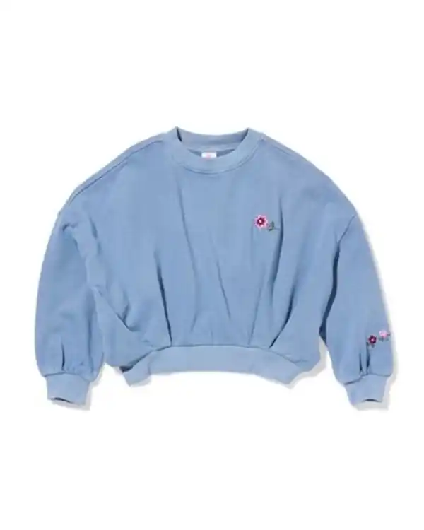 Bild 2 von Kinderpullover, Blumen blau