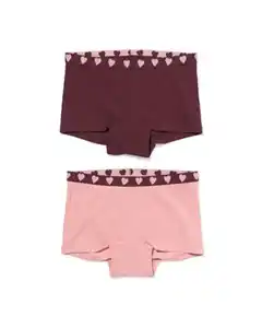 Kinder-Boxershorts, Herzen – 2 Stück braun